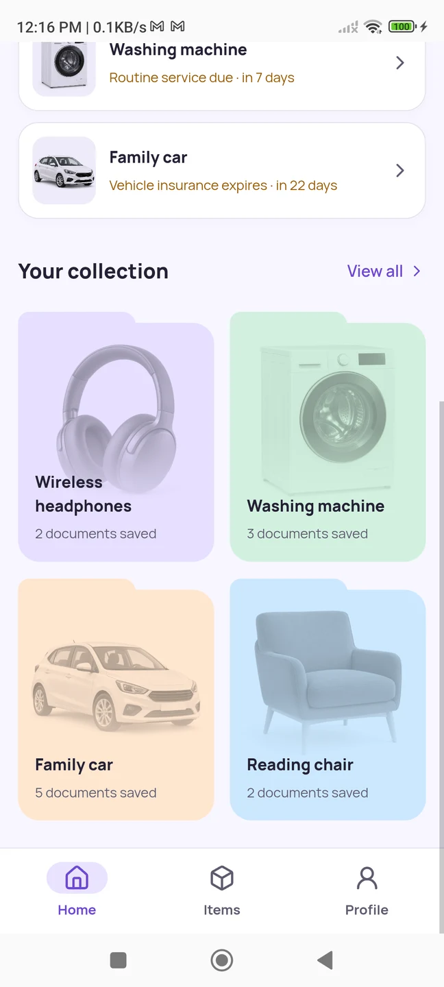 OwnWise collection of photo folders